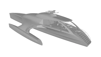 trimarán sombra 3d impresión modelo trío buque 3d print model - Mito3D