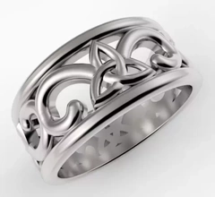 trinity design band 3d printing model - threeding ring jewelry rings designer unique wirework beautiful fine filigree eternity 3d print model - Mito3D