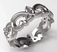 trinity symbol filigree ring 3d printing model - threeding jewelry rings design 3d print model - Mito3D