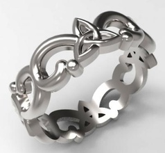 trinity symbol filigree ring fashion 3D printing model, file, printable design, 3d print, ring, rings, jewelry 3d print model - Mito3D