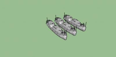 trio battleship enclosed lifeboats toys games & hobby 3D printing model, file, printable design, 3d print, navy,navalship,battleship 3d print model - Mito3D