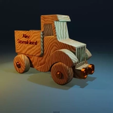 camion enfant 3d impression modèle trio art sculpture jouet décor 3d print model - Mito3D