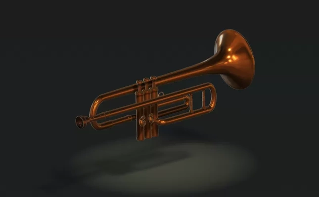 trompet pembe 3d baskı model üçleme etiketleri müzik ses pirinç trombon müzikal izinsiz giriş enstrümanlar tuba caz 3d print model - Mito3D