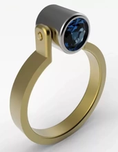 torneado solitario vestido anillo 3d impresión modelo trío Roca joyería joya anillos piedras frio miedoso retortijón piedra preciosa 3d print model - Mito3D