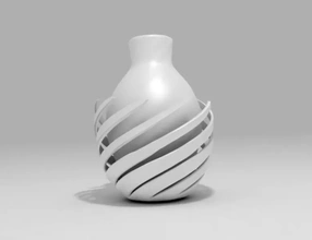 twist vase 3d printing model - threeding decoration pot twisted 3d print model - Mito3D