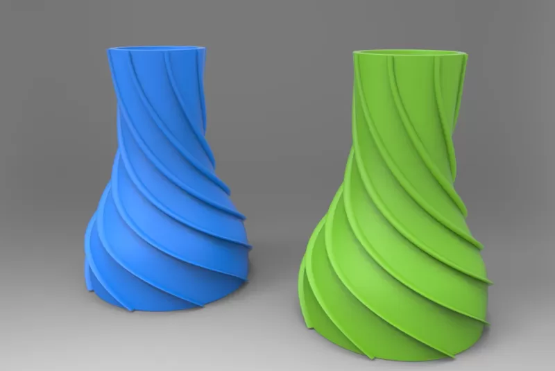 tordu vase 3d impression modèle trio 3D print model - Mito3D