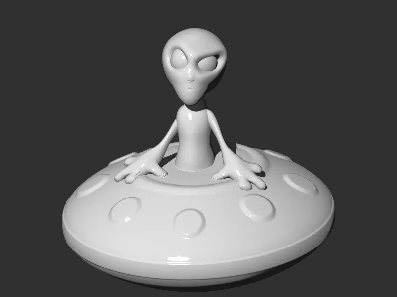 ufo alien 3d printing model - threeding creature space figure 3D print model - Mito3D