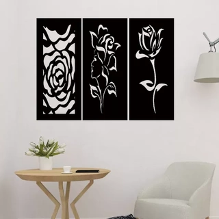 único rosas confundir parede arte 3d impressão modelo rosa 2d decoração 3d print model - Mito3D
