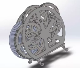 universal automatic retractor 3d printing model - threeding gears winding 3d print model - Mito3D