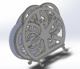 universal automatic retractor tools & machines 3D printing model, file, printable design, 3d print, Universal retractor, gears, winding, 3d print model - Mito3D
