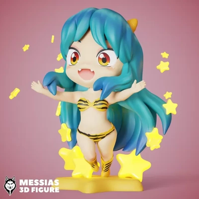 urusei yatsura chibi 3d print model printing - threeding tags anime merchandise personalized figurine iconic character nostalgic collectibles charming details classic manga characters customizable high-quality lum ataru miniature art nostalgia beloved 3d print model - Mito3D