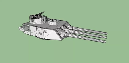 uss north carolina 16 inch stern turret 3d printing model - threeding gun navy battleship navalship 3d print model - Mito3D
