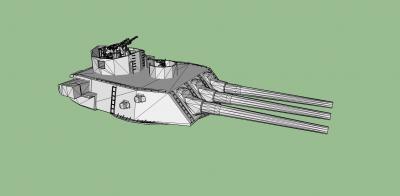 uss north carolina 16 inch stern turret toys games & hobby 3D printing model, file, printable design, 3d print, navy,navalship,battleship,gun 3d print model - Mito3D