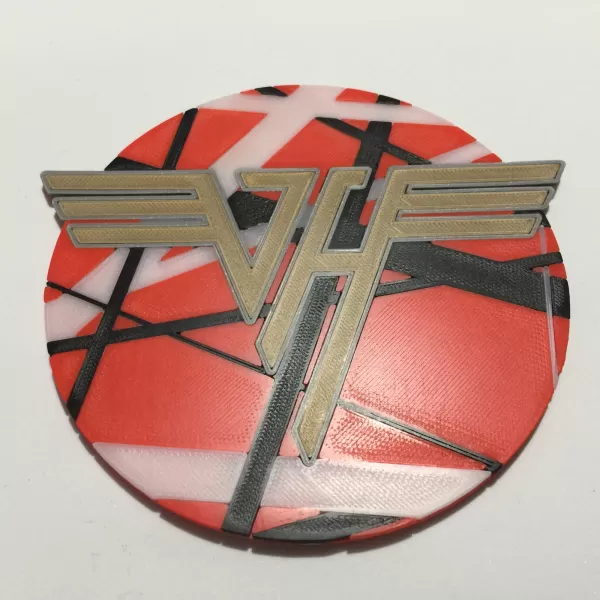 furgone Alen logo sottobicchiere 3d stampa modello treding chitarra musica Van Halen eddie evh triturazione 3D print model - Mito3D