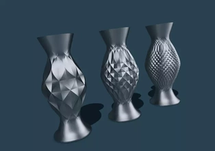 florero caramelo 3d impresión modelo trío vase3dprint decorar flor 3d print model - Mito3D