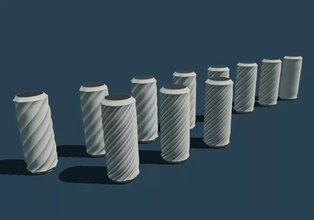 vase dose v1 3d impression modèle trio vases fleurs vase3dprint 3d print model - Mito3D