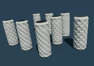 vase dose v8 3d impression modèle trio décoration vases fleurs vase3dprint 3d print model - Mito3D