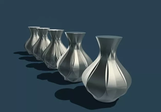 vase classique 3d impression modèle trio décoration vases fleurs vase3dprint 3d print model - Mito3D