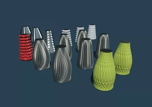 vase mélanger 3d impression modèle trio décoration vases fleurs vase3dprint 3d print model - Mito3D