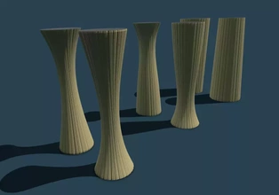vase oline 3d impression modèle trio décoration vases fleurs vase3dprint 3d print model - Mito3D
