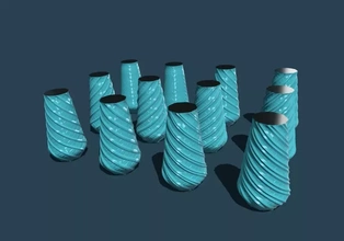 vase spidia v3 3d impression modèle trio décoration vases fleurs vase3dprint 3d print model - Mito3D
