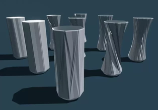 vase tourner 3d impression modèle trio décoration vases fleurs vase3dprint 3d print model - Mito3D