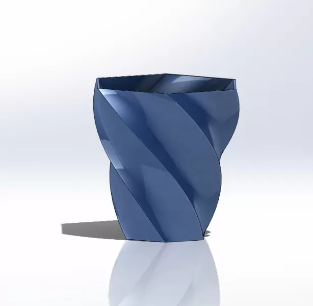 vaso torção 3d impressão modelo trio flor copo caneta decoração líquido lindo porta canetas beijo 3D print model - Mito3D