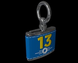 vault 13 canteen other things 3D printing model, file, printable design, 3d print, fallout, fallout new vegs, 13, pip boy, flask, canteen, keychain, pendant, videogames 3d print model - Mito3D