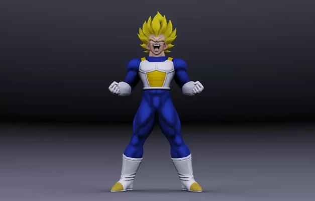 végéta ss 3d impression modèle trio mots clés dragon ball goku animés fanart vegito 3d print model - Mito3D