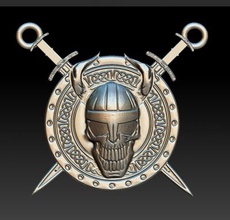 viking skull other things 3D printing model, file, printable design, 3d print, viking,skull,sword,shield,helmet,keychain,pendant,print, 3d print model - Mito3D