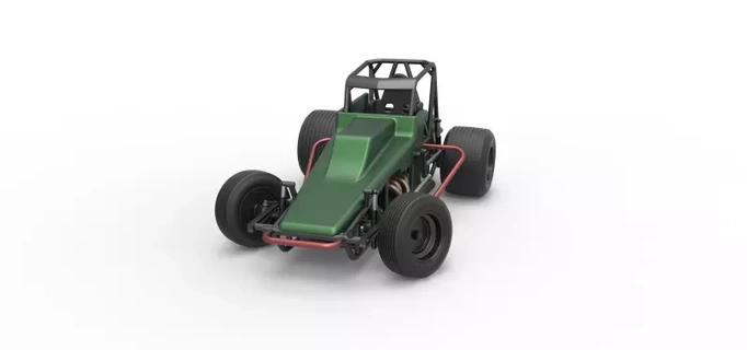 vintage arrancada carro girando escala 1 25 3d impressão modelo brinquedo imprimível corrida diecast v8 sujeira autopista suja asas 3d print model - Mito3D