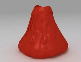 volcano vase 3d printing model - threeding vases 3d print model - Mito3D