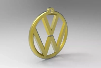 Volkswagen Logo 3d Drucken Modell dreiding Wagen drucken schnell alt Automobil 3d print model - Mito3D