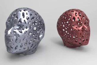 Voronoi cabeça 3d impressão modelo trio 3d print model - Mito3D