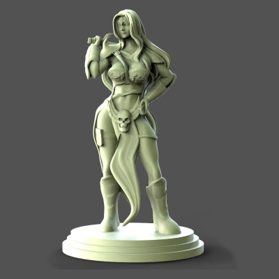 guerrier de la femme art 3D modèle d'impression, l'impression fichier, imprimable modèle, en conception, d'impression 3d, femme,guerrier,sexy,belle,épée médiévale,la statue 3D print model - Mito3D