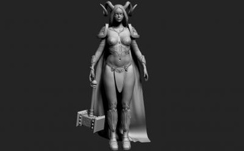 warrior woman nature 3D printing model, file, printable design, 3d print, 3d print model - Mito3D