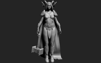 guerrero mujer 3d impresión modelo trío 3d print model - Mito3D