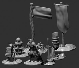 warsurge fantasy bundle toys games & hobby 3D printing model, file, printable design, 3d print, fantasy, knight, goblin, flags, objectives, orbs, sword 3d print model - Mito3D