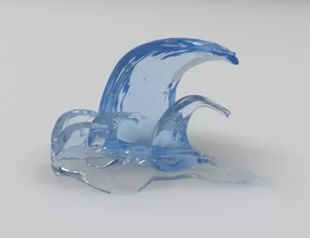 vagues 3d impression modèle trio décoration libre l'eau mer 3d print model - Mito3D