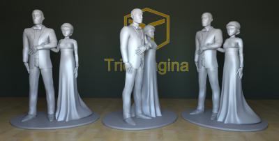 wedding couple cake decor vrs02 other things 3D printing model, file, printable design, 3d print, wedding, decor, cake, weddingdecor, bride, groom, 3dprint, 3dmodel, 3D, characters bride 3d print model - Mito3D