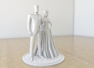 wedding couple cake decor home office & garden 3D printing model, file, printable design, 3d print, wedding, couple, cake, decor, 3dmodel, 3dprint, 3dp 3d print model - Mito3D