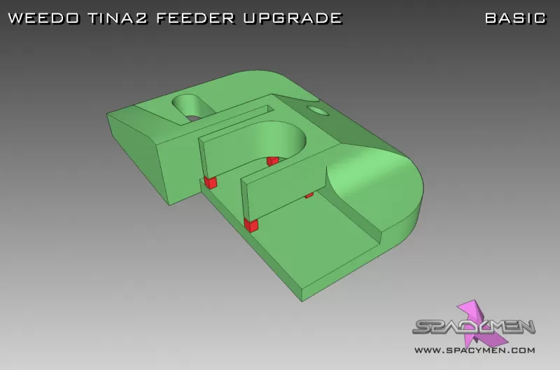 Weedo tina2 alimentador melhoria básico 3d impressão modelo trio printer hackear 3D print model - Mito3D