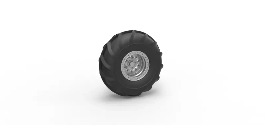 wheel mud dragster version 2 scale 1 25 3d printing model - threeding tags toy printable print tire tyre diecast scaled muddragster dirtdragster 3d print model - Mito3D