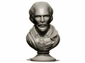 william shakespeare bust art 3D printing model, file, printable design, 3d print, william, shakespeare, bust, man, historical, sculpture, statue, stone 3d print model - Mito3D