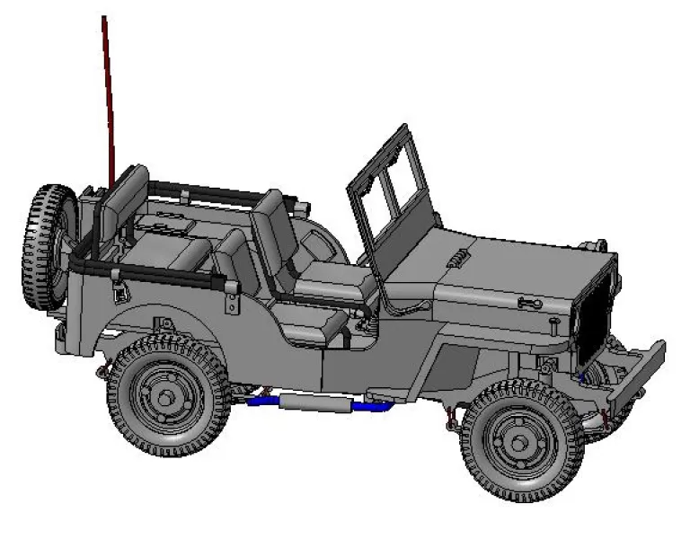 willys mb 1944 3d impressão modelo trio 3D print model - Mito3D