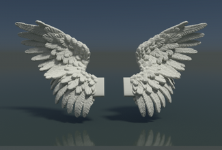 wings art 3D printing model, file, printable design, 3d print, wings, feather, angel, bird, pigeon cupid miniatures other wing 3d print model - Mito3D