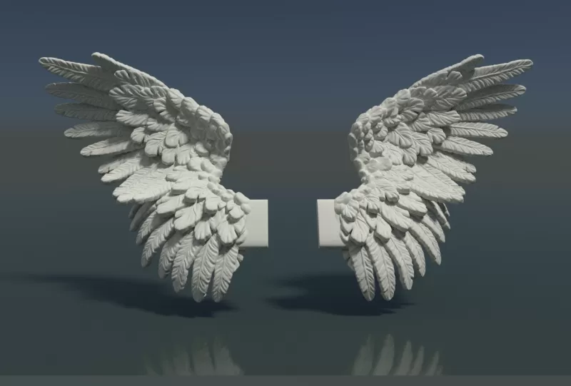 Flügel 3d Drucken Modell dreiding Vogel Engel Feder Taube Amor Miniaturen Kunst 3D print model - Mito3D