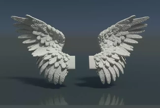 alas 3d impresión modelo trío pájaro ángel pluma Paloma Cupido miniaturas Arte ala 3d print model - Mito3D