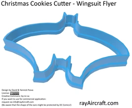 wingsuit flyer - christmas cookies cutter 3d printing model threeding batman cookie ray 3d print model - Mito3D