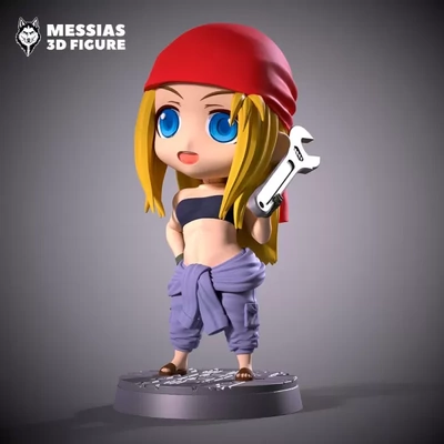 winry rockbell chibi 3d printing model - threeding tags anime 3d-printing figure manga collectibles craftsmanship adorable characters fullmetal alchemist digital print file magic creative customization enthusiasts figures 3d print model - Mito3D